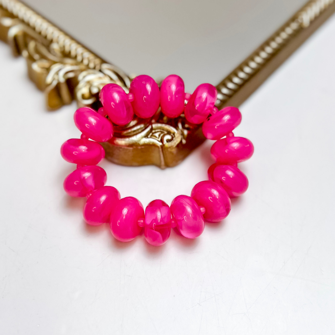 Treasure Jewels | Sugar Beads Stretch Bracelet in Fuchsia Pink