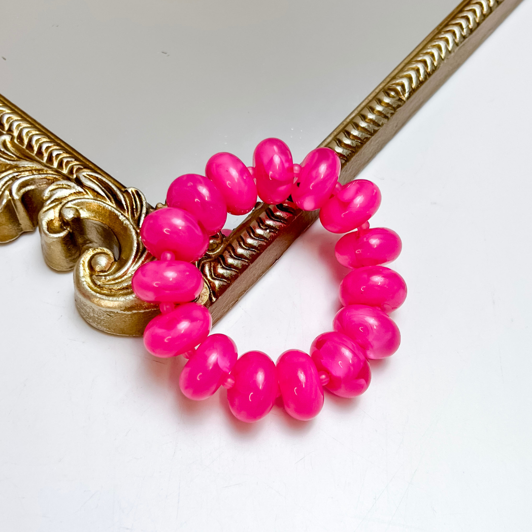 Treasure Jewels | Sugar Beads Stretch Bracelet in Fuchsia Pink