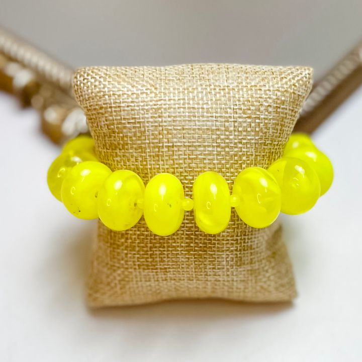 Treasure Jewels | Sugar Beads Stretch Bracelet in Neon Yellow