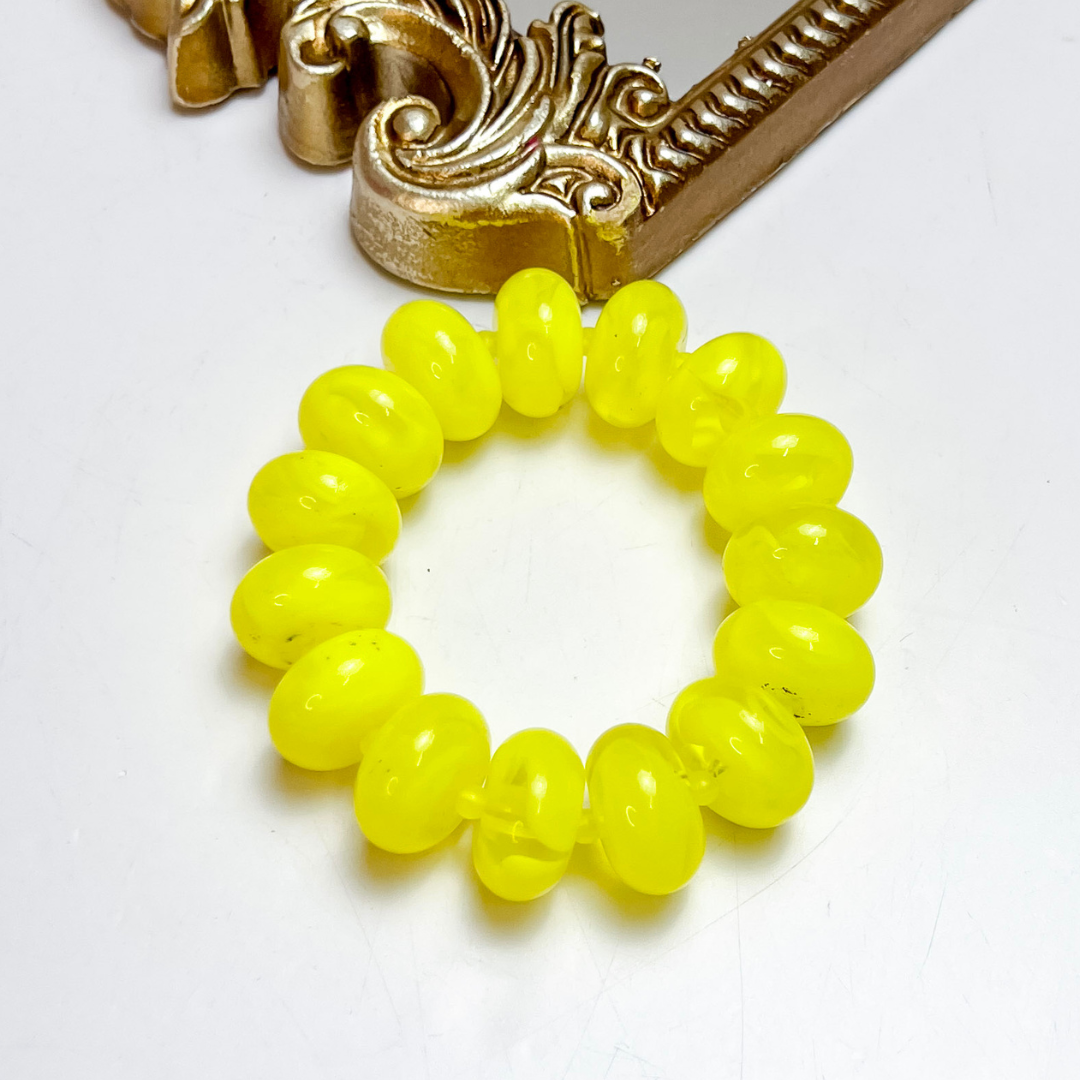 Treasure Jewels | Sugar Beads Stretch Bracelet in Neon Yellow