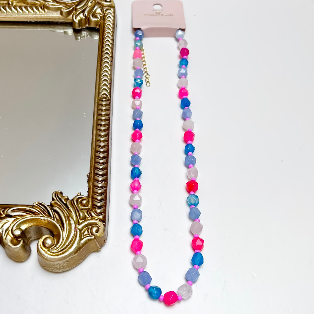 Treasure Jewels | Sugar Sky Beaded Necklace in Blue and Pink