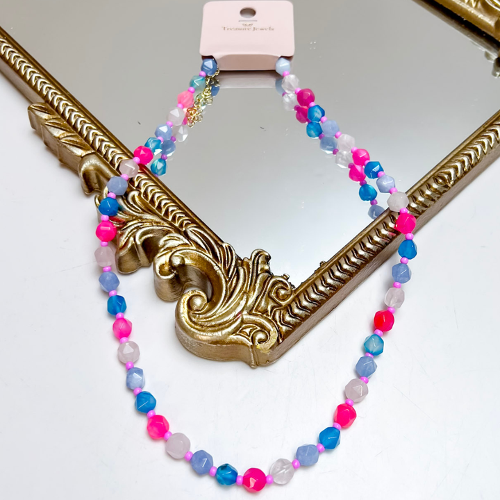 Treasure Jewels | Sugar Sky Beaded Necklace in Blue and Pink
