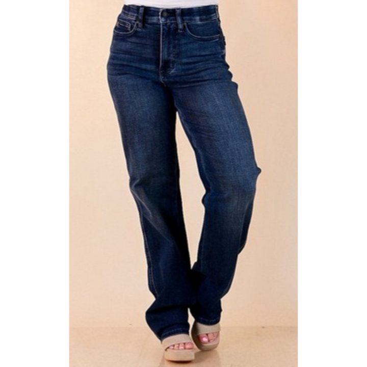 Tried and True tummy control straight leg jeans in dark wash