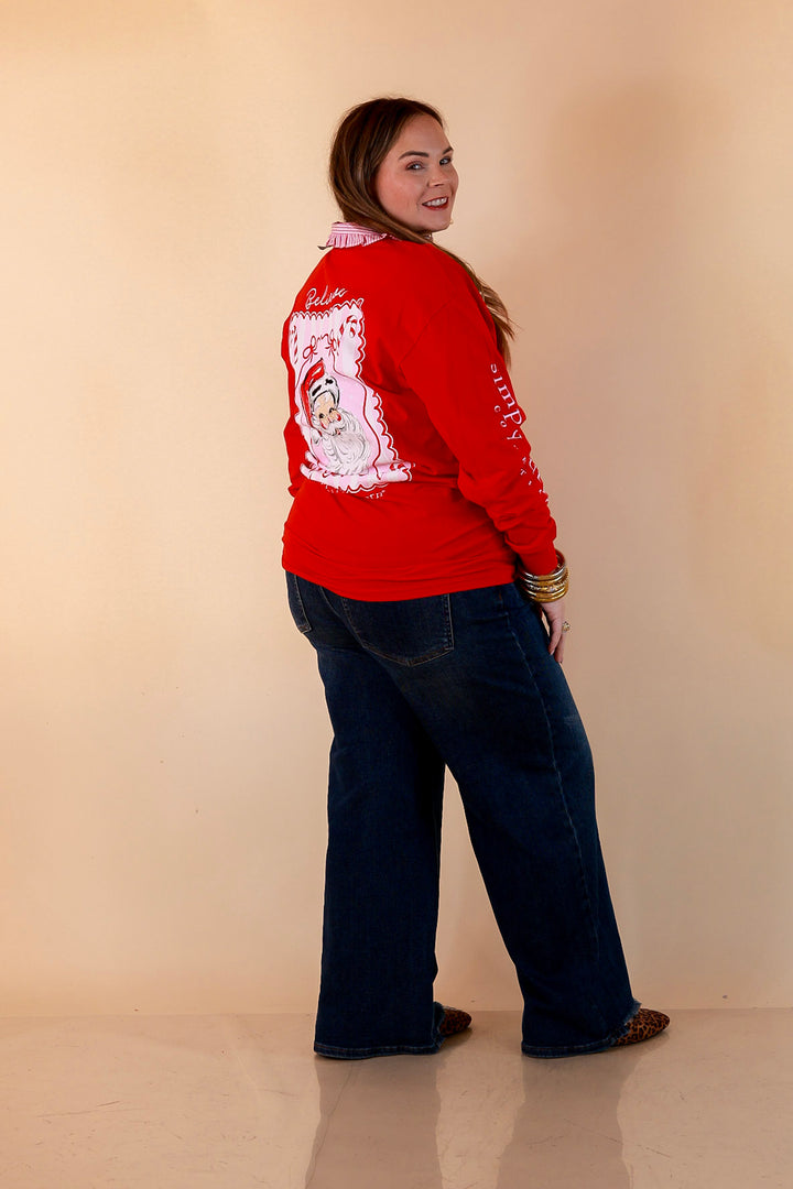 True Believer Vintage Santa Long Sleeve Tee in Red