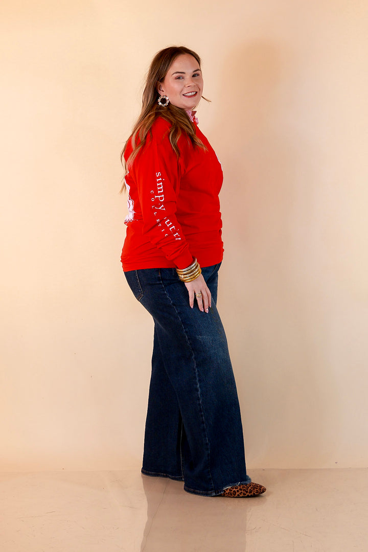 True Believer Vintage Santa Long Sleeve Tee in Red