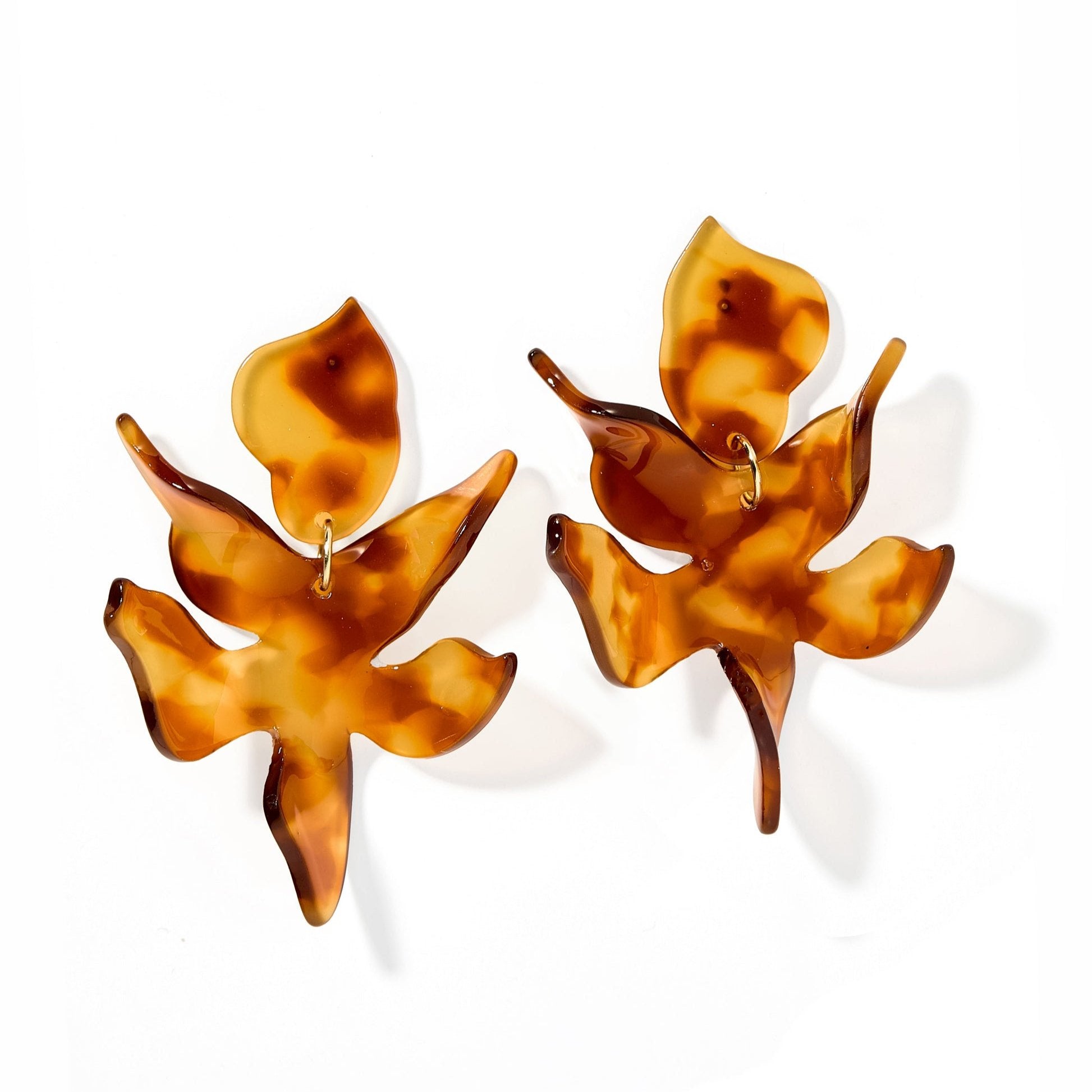 Linny Co | Flora Drop Earrings in Caramel Brown