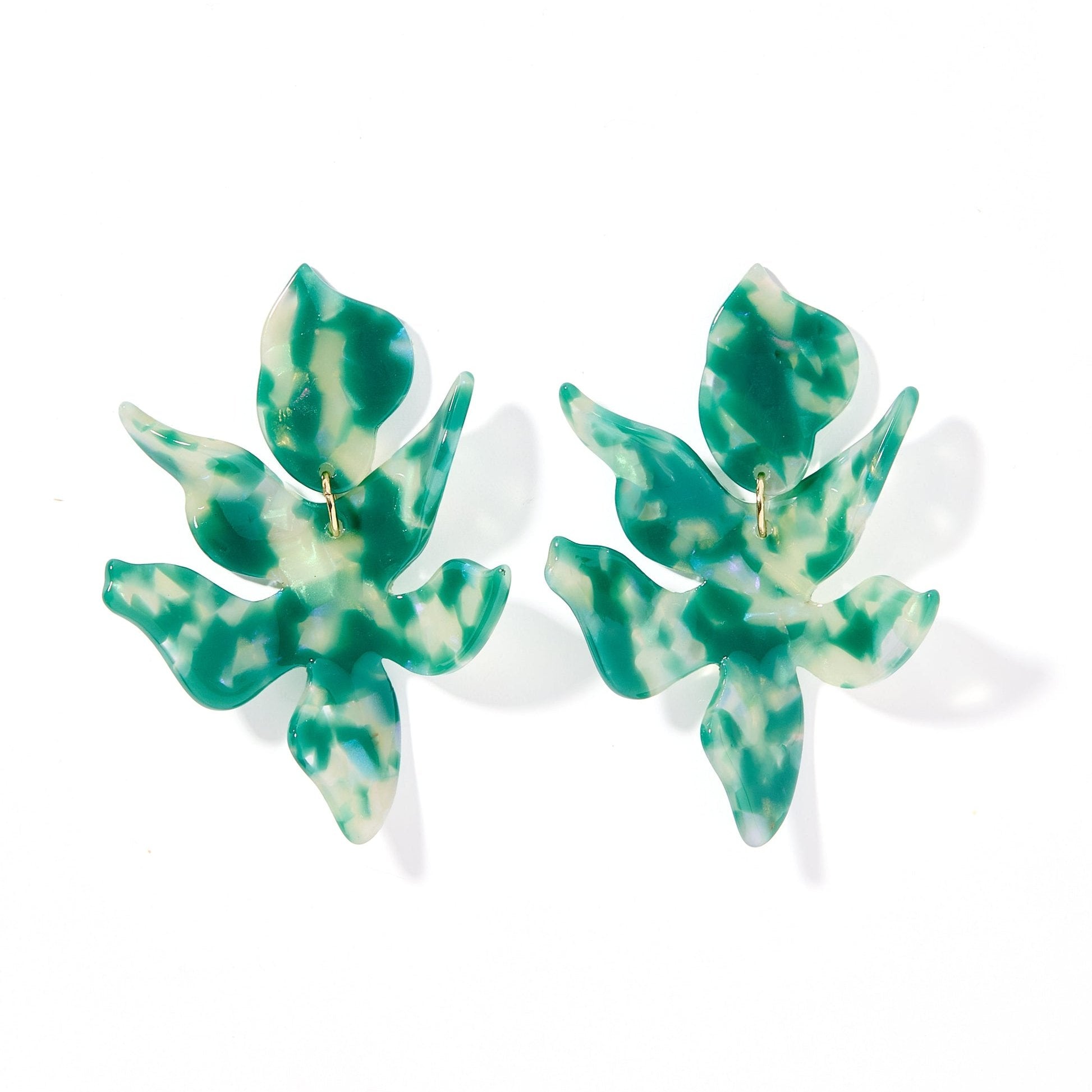 Linny Co | Flora Drop Earrings in Alpine Green