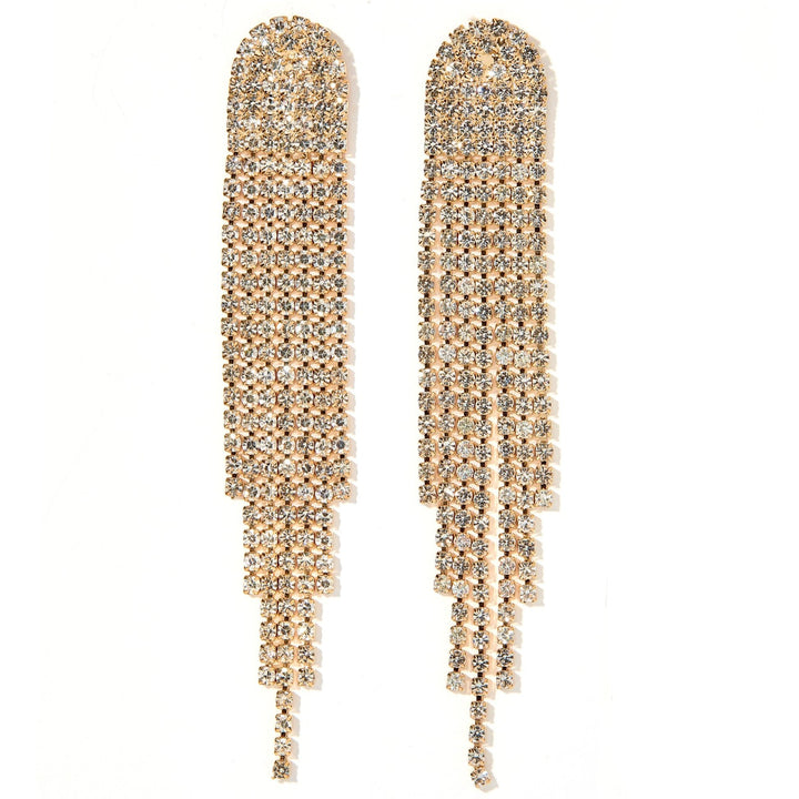 Linny Co | Carrie Gold Tone Crystal Fringe Earrings