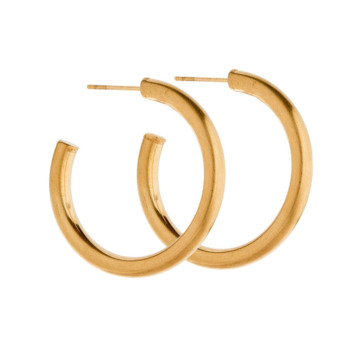 Linny Co | Avery Matte Gold Tone Hoop Earrings
