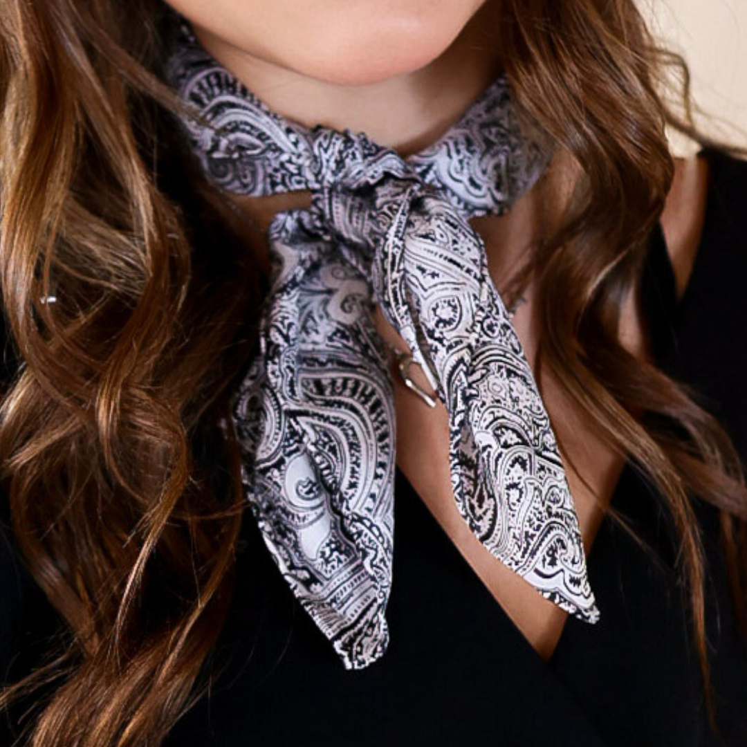 Mini Calico Acanthus Wild Rag in Black and White