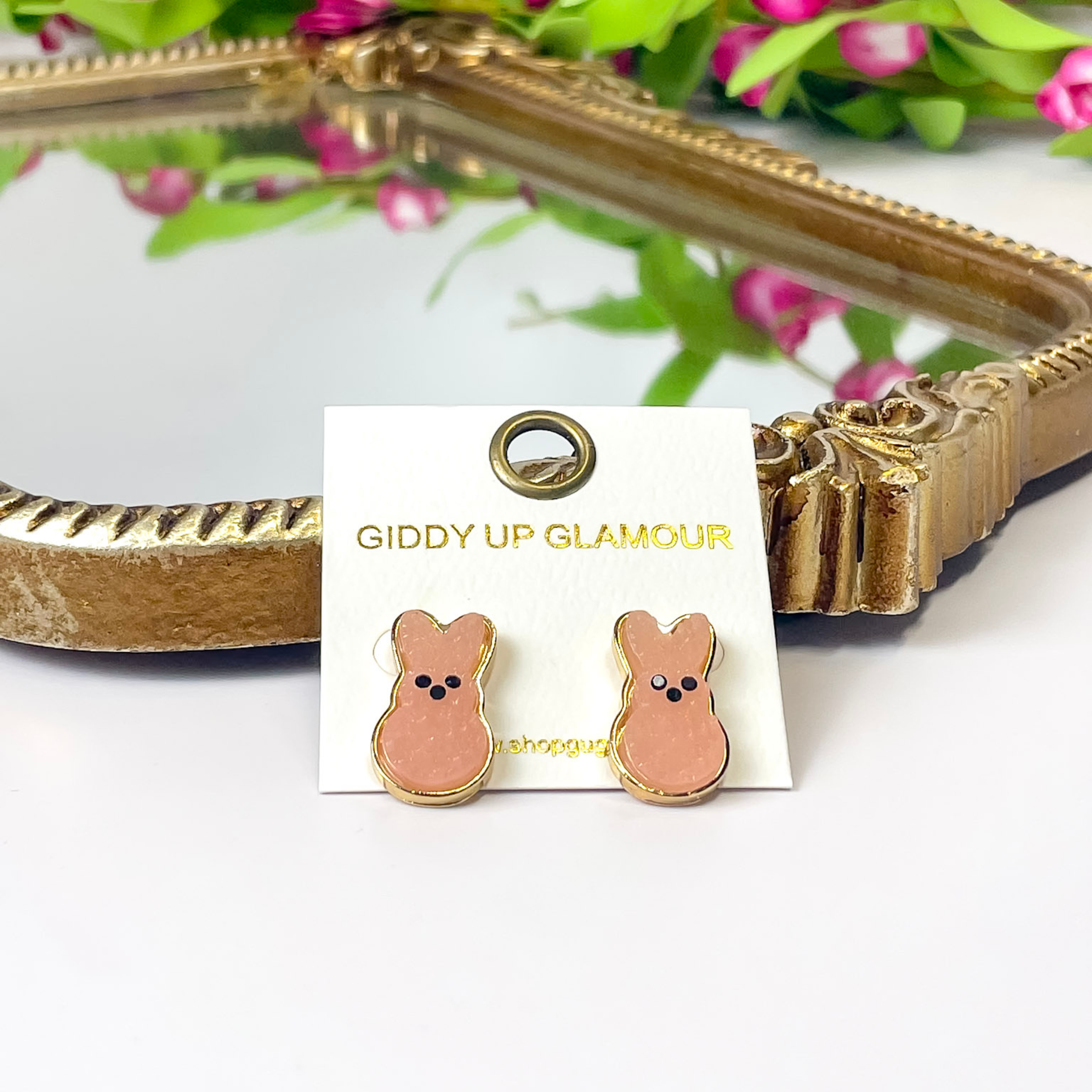 Bunny Stud Earrings in Pink - Giddy Up Glamour Boutique