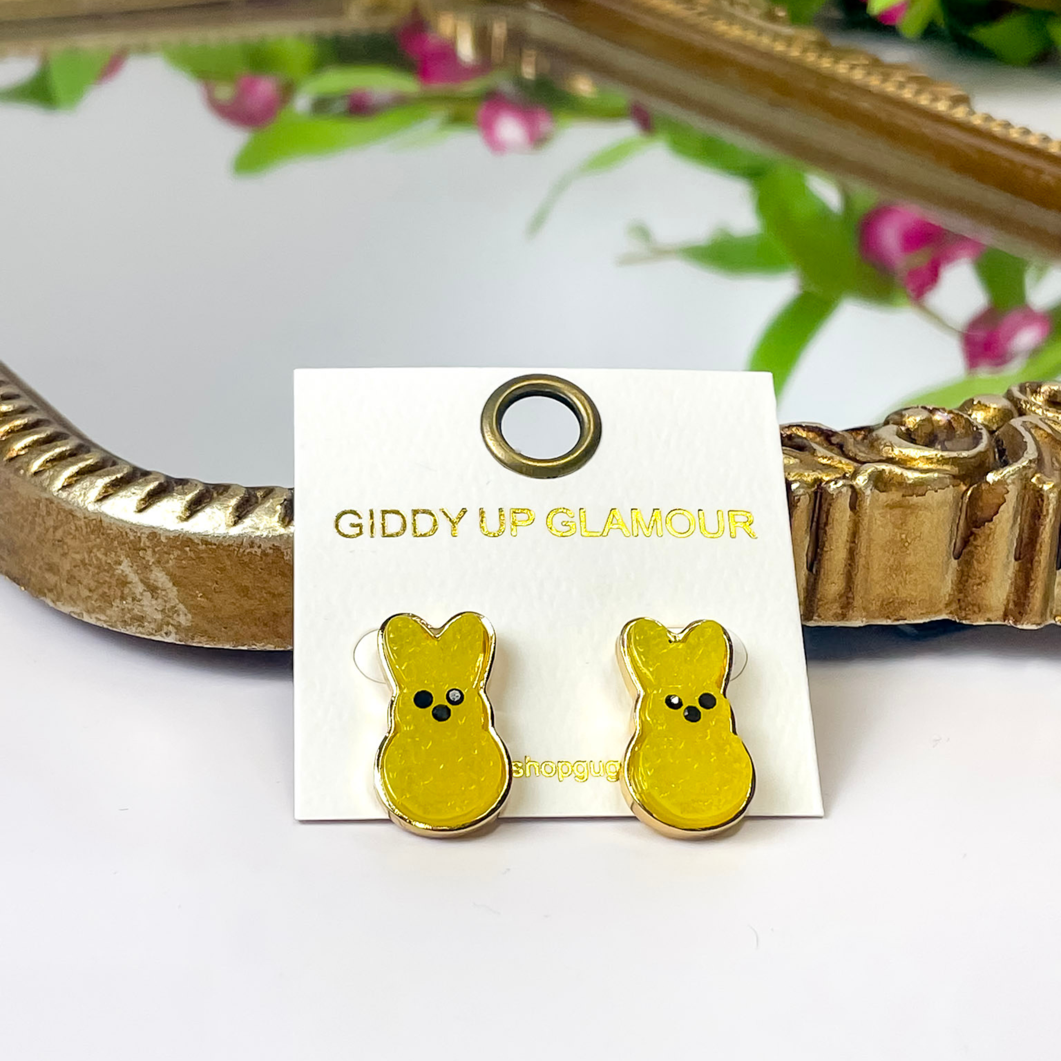 Bunny Stud Earrings in Yellow - Giddy Up Glamour Boutique