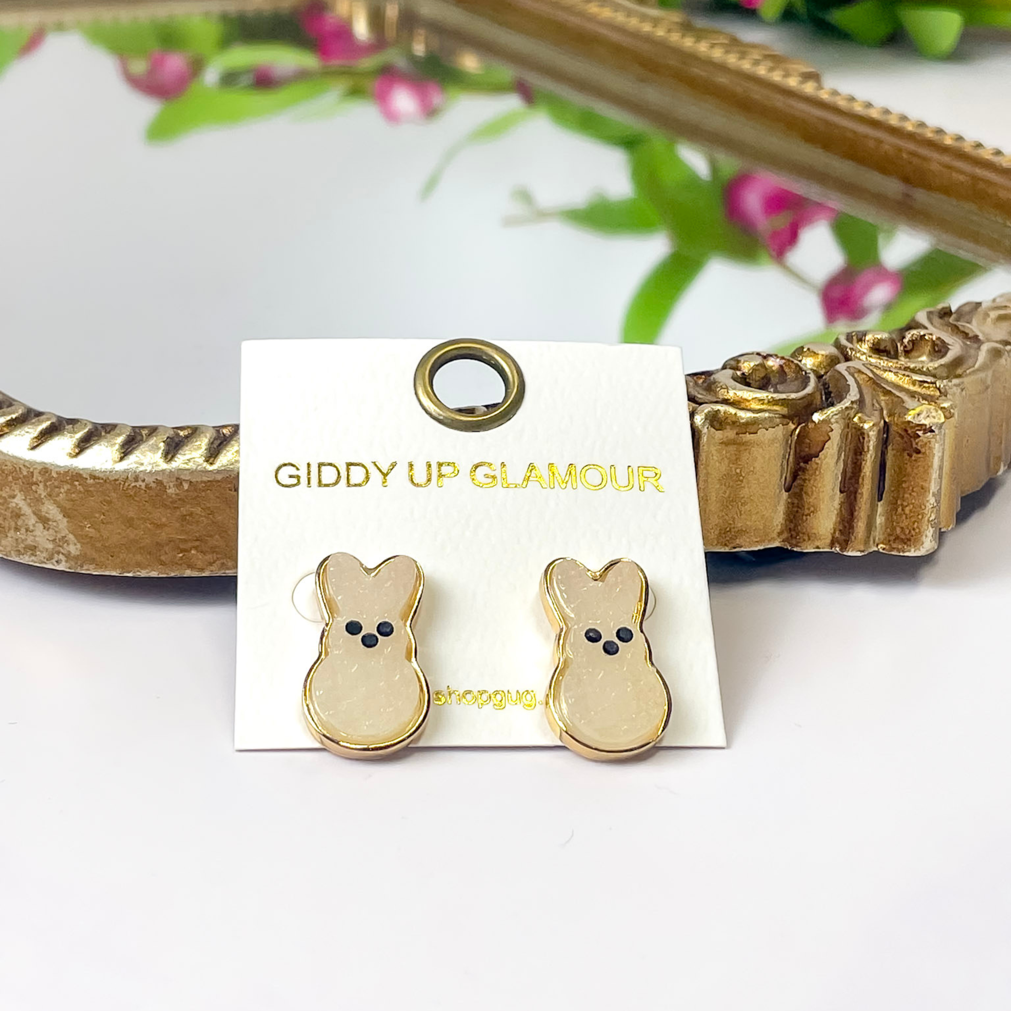Bunny Stud Earrings in White - Giddy Up Glamour Boutique