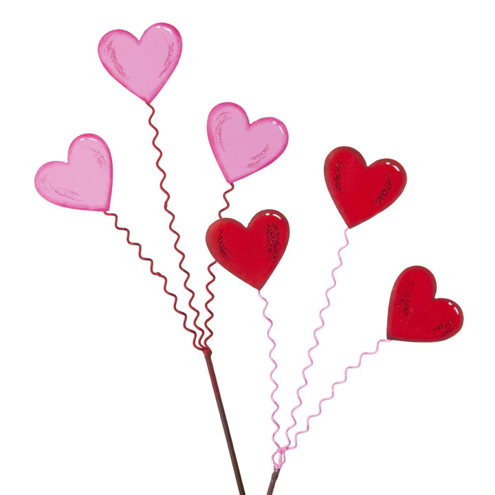 The Round Top Collection | Heart Trio Garden Stake in Pink