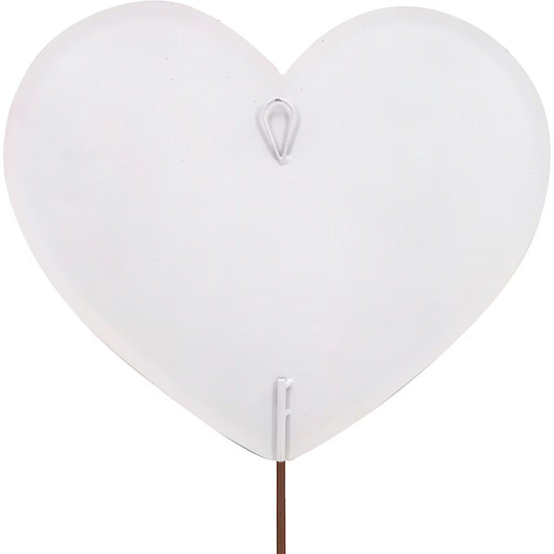 The Round Top Collection | Bow and Lattice Print Heart Garden Stake in Red