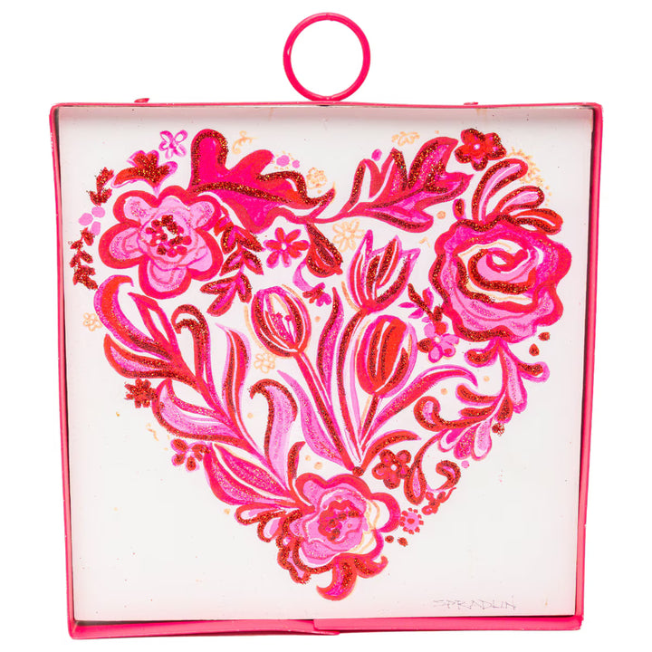 The Round Top Collection | Mini Gallery Art Chinoiserie Collage Heart in Pink