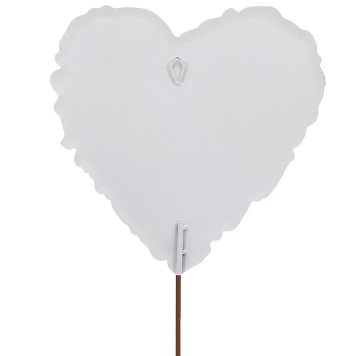 The Round Top Collection | Gallery Flower Chinoiserie Collage Heart Garden Stake in White