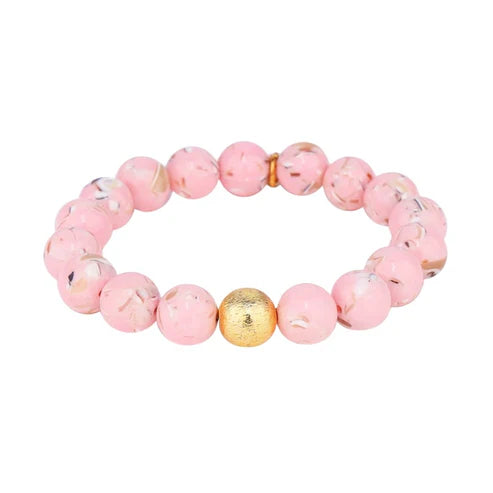 BuDhaGirl | Marble Beaded Bracelet in Blush