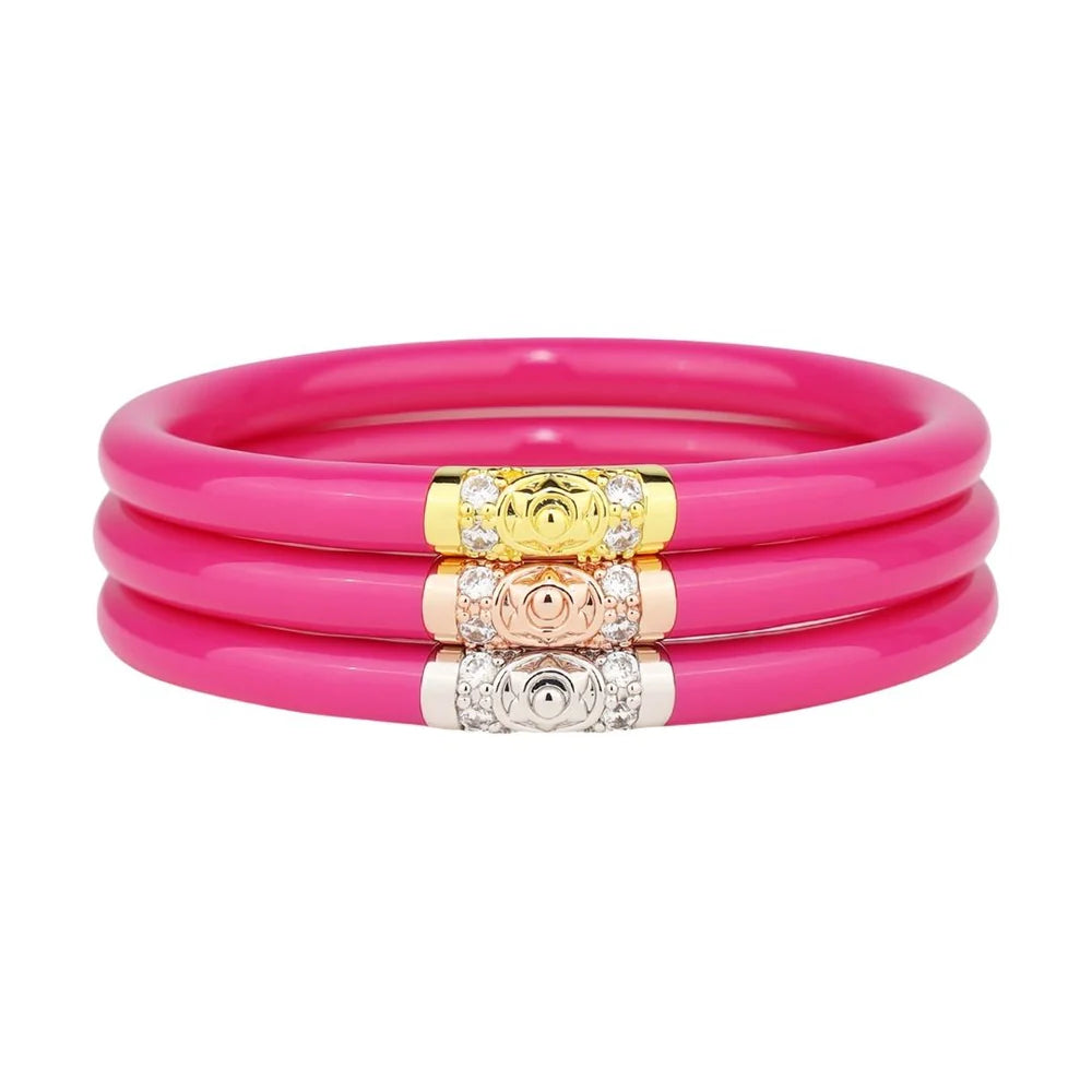 BuDhaGirl | Set of Three | Three Kings All Weather Bangles in Epic Pink