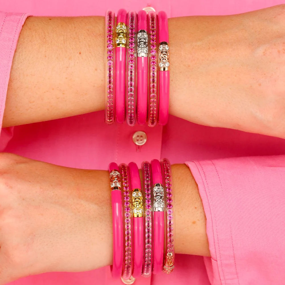 BuDhaGirl | Set of Three | Three Queens All Weather Bangles in Epic Pink