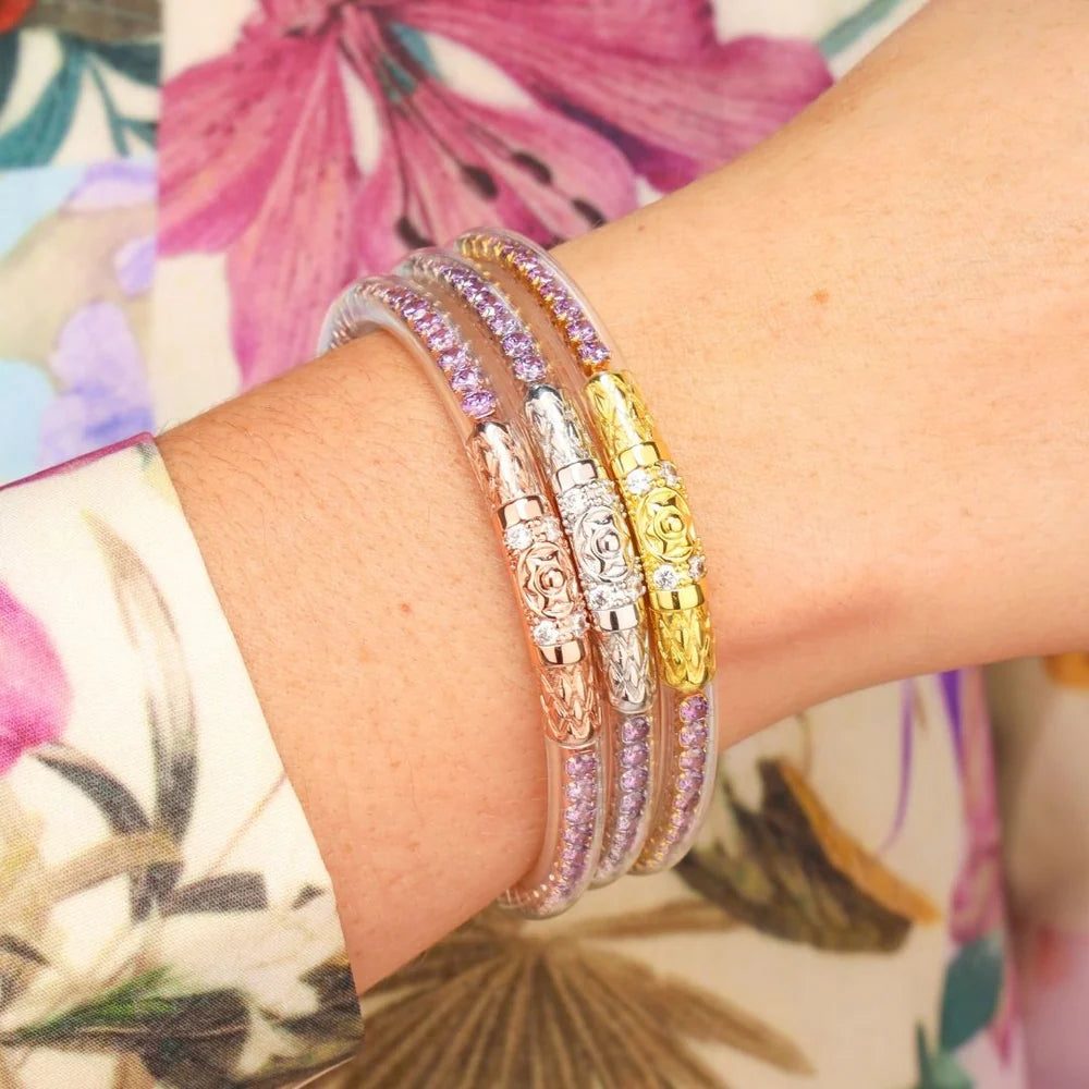 BuDhaGirl | Set of Three | Three Queens All Weather Bangles in Lila