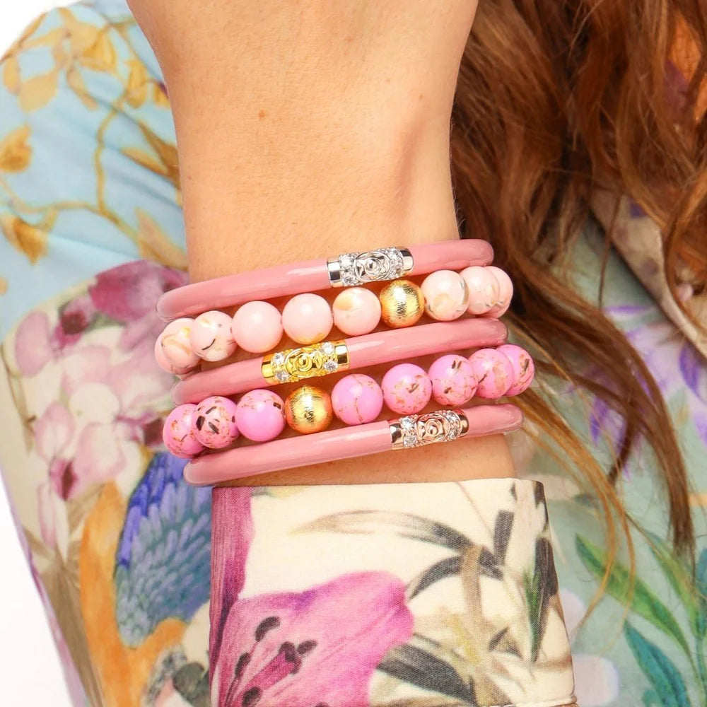 BuDhaGirl | Marble Beaded Bracelet in Blush