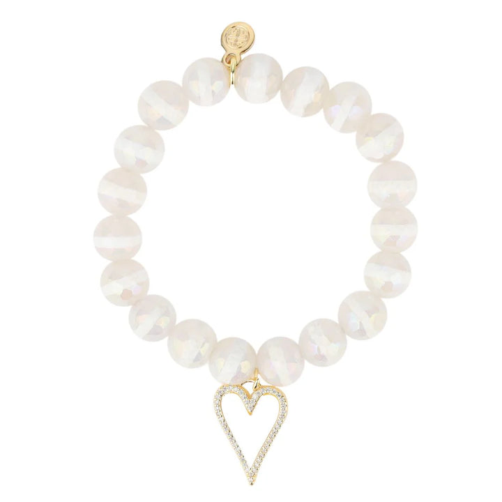 BuDhaGirl | White Capiz Heart Bracelet