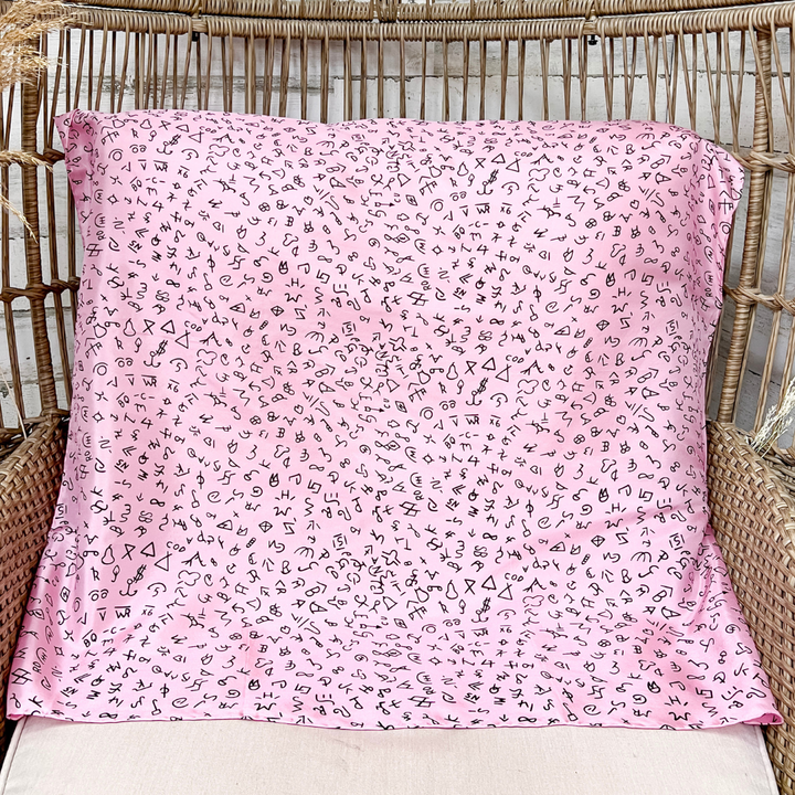 Wyoming Traders | Branded Print Silk Wild Rag Scarf in Light Pink