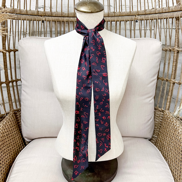 Wyoming Traders | Branded Silk Twilly Scarf in Black