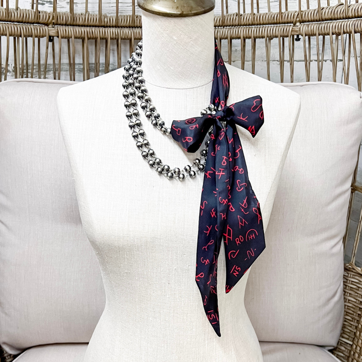 Wyoming Traders | Branded Silk Twilly Scarf in Black