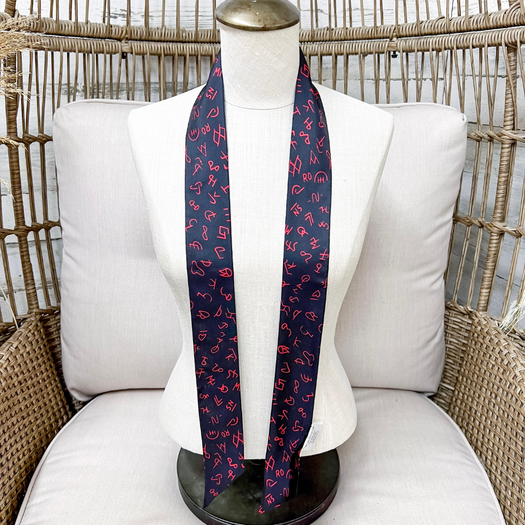 Wyoming Traders | Branded Silk Twilly Scarf in Black