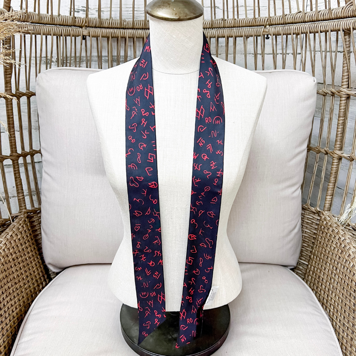 Wyoming Traders | Branded Silk Twilly Scarf in Black