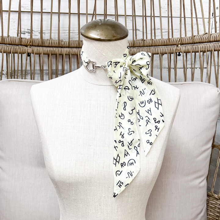 Wyoming Traders | Branded Silk Twilly Scarf in Ivory