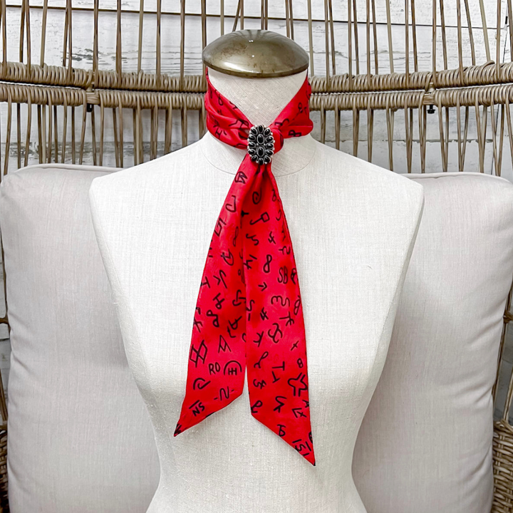 Wyoming Traders | Branded Silk Twilly Scarf in Red