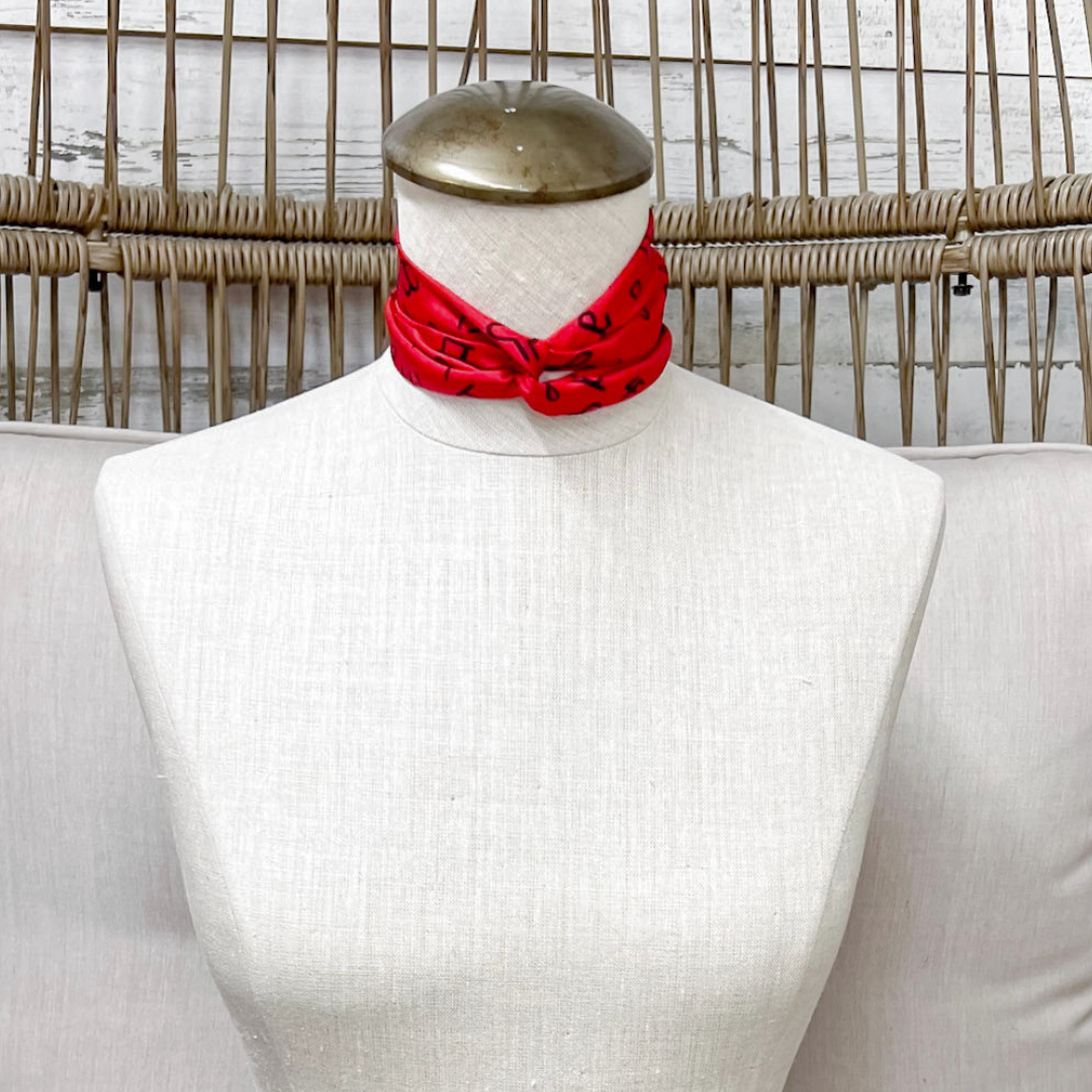 Wyoming Traders | Branded Silk Twilly Scarf in Red