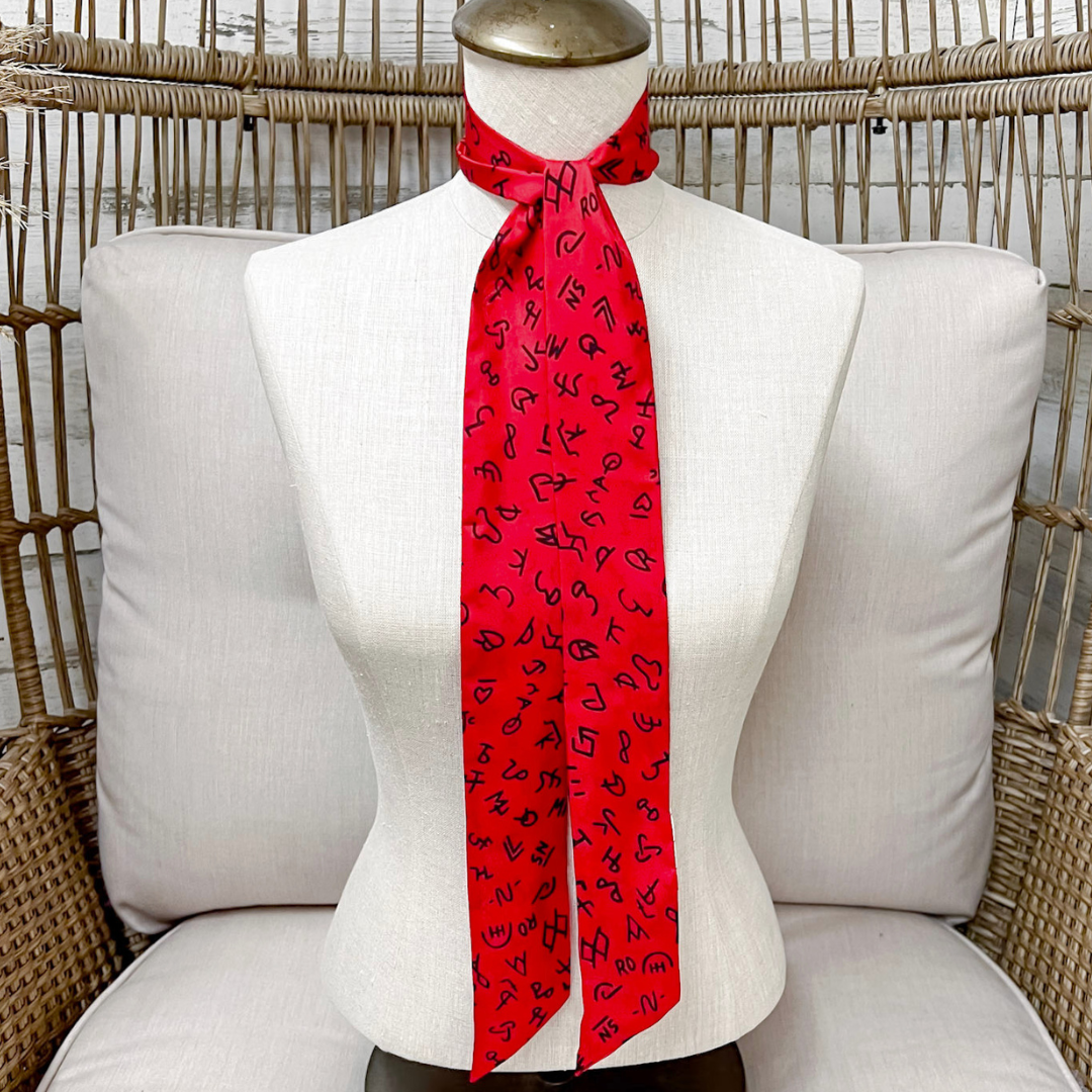 Wyoming Traders | Branded Silk Twilly Scarf in Red