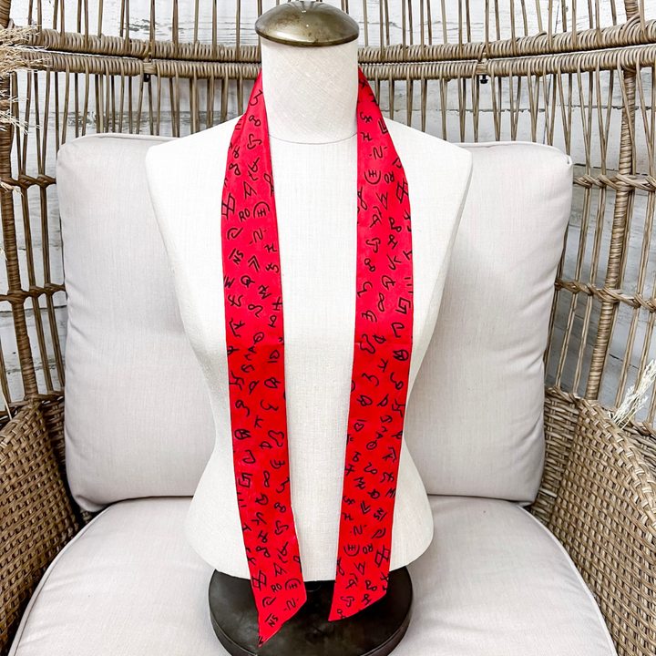 Wyoming Traders | Branded Silk Twilly Scarf in Red