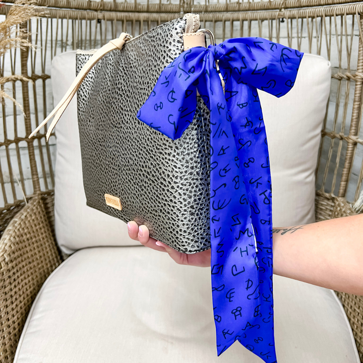 Wyoming Traders | Branded Silk Twilly Scarf in Royal Blue