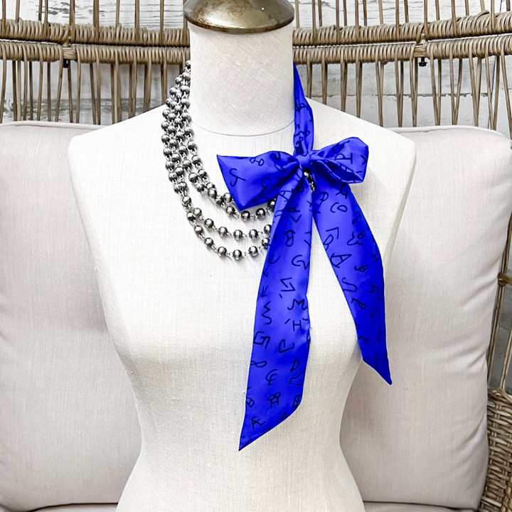 Wyoming Traders | Branded Silk Twilly Scarf in Royal Blue