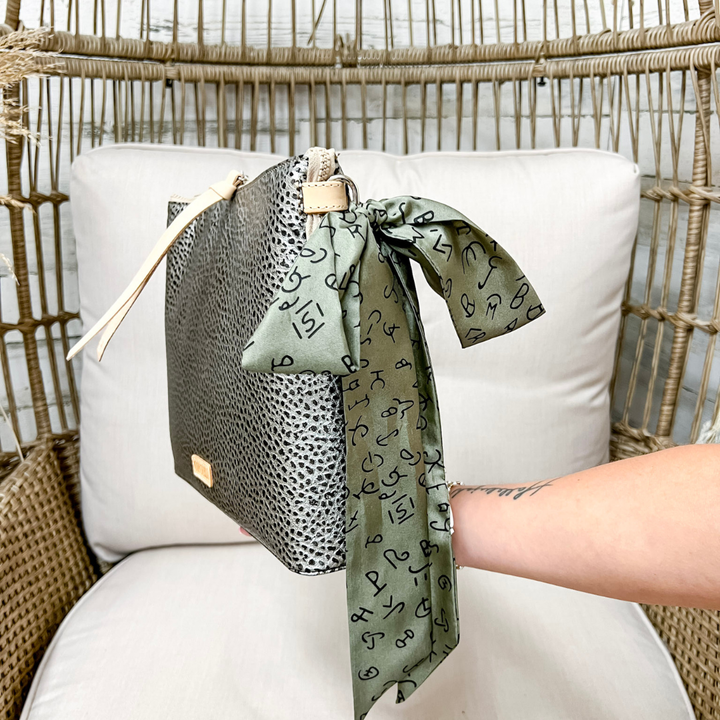Wyoming Traders | Branded Silk Twilly Scarf in Sage Green
