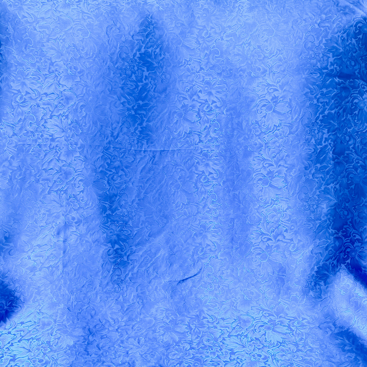 Wyoming Traders | Jacquard Print Silk Wild Rag Scarf in Blue