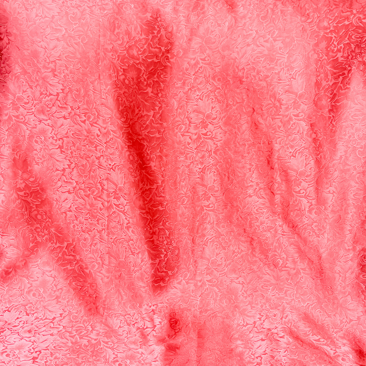 Wyoming Traders | Jacquard Print Silk Wild Rag Scarf in Coral