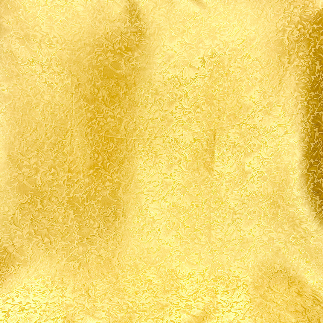Wyoming Traders | Jacquard Print Silk Wild Rag Scarf in Gold