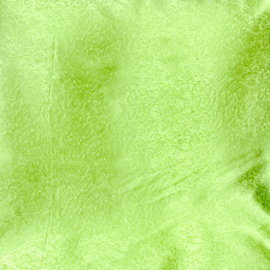 Wyoming Traders | Jacquard Print Silk Wild Rag Scarf in Lime Green