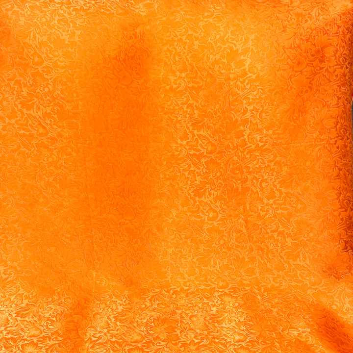 Wyoming Traders | Jacquard Print Silk Wild Rag Scarf in Orange