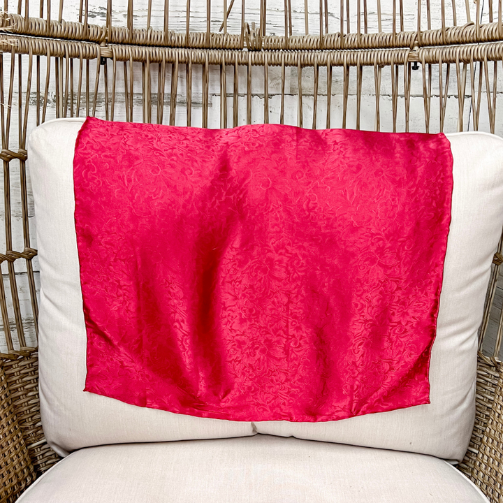 Wyoming Traders | Mini Jacquard Print Silk Wild Rag Scarf in Red