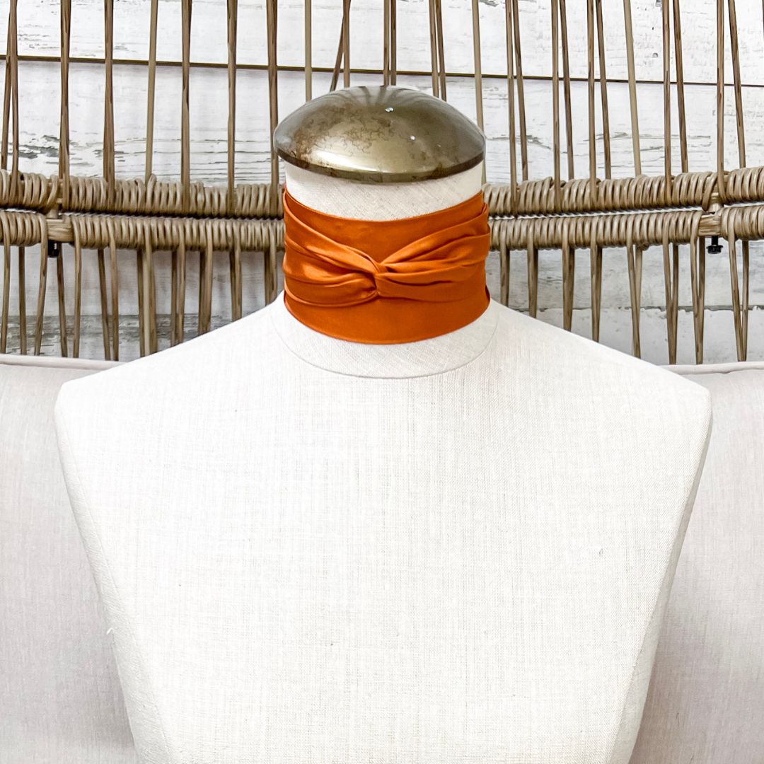Wyoming Traders | Solid Silk Twilly Scarf in Copper