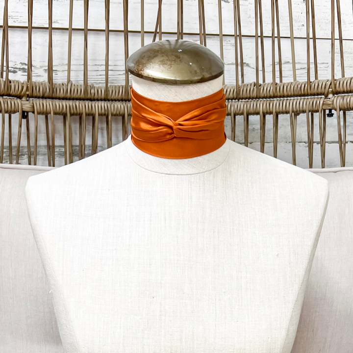 Wyoming Traders | Solid Silk Twilly Scarf in Copper