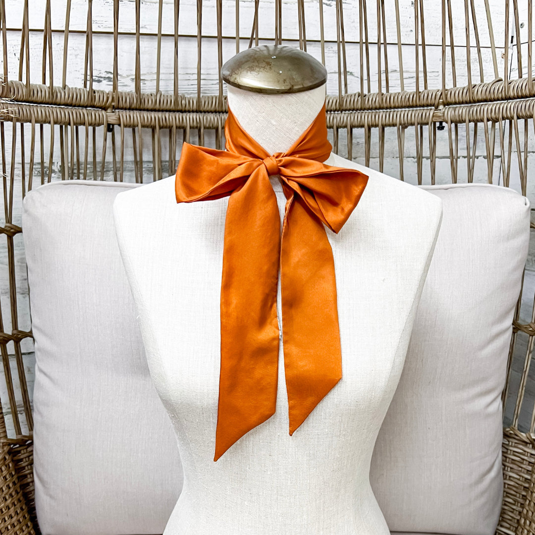 Wyoming Traders | Solid Silk Twilly Scarf in Copper