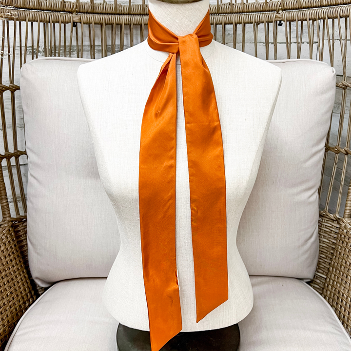 Wyoming Traders | Solid Silk Twilly Scarf in Copper